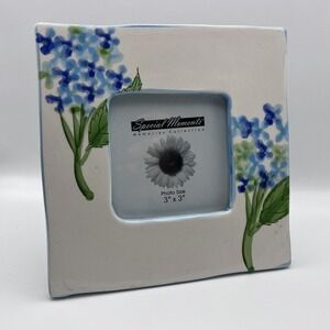 Whimsical Blue Hydrangea Ceramic Photo Frame Tradewind Botanicals Cottagecore
